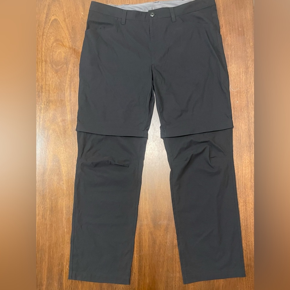 Eddie Bauer Men's Dark Gray Convertible Zip Off Hiking Pants